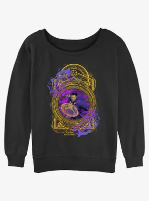 Marvel Doctor Strange the Multiverse of Madness Neon Spell Womens Slouchy Sweatshirt