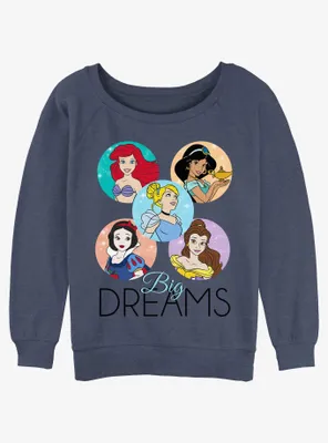 Disney Princesses Big Dreams Womens Slouchy Sweatshirt
