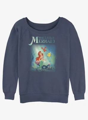 Disney The Little Mermaid Ariel, Sebastian and Flounder Womens Slouchy Sweatshirt