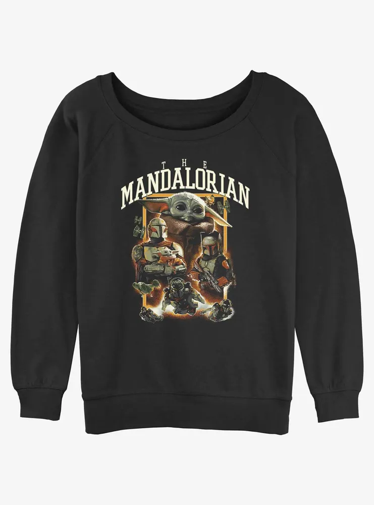 Star Wars The Mandalorian Exploded Poster Womens Slouchy Sweatshirt