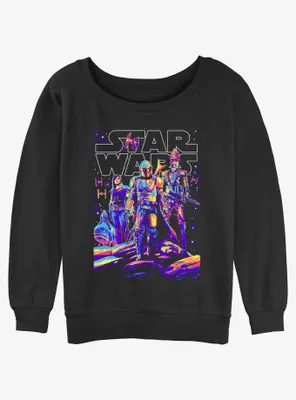 Star Wars The Mandalorian Light It Up Womens Slouchy Sweatshirt
