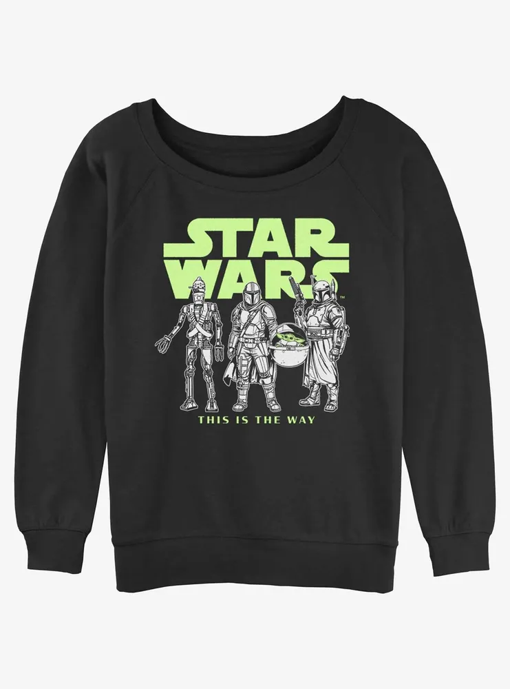 Star Wars The Mandalorian Logo Lineup Womens Slouchy Sweatshirt