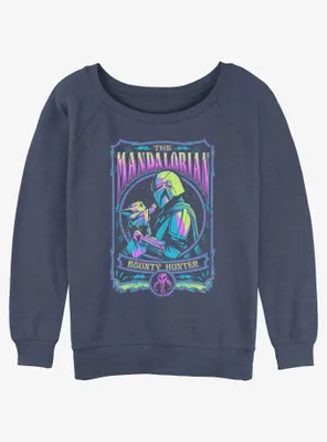 Star Wars The Mandalorian Trippy Bounty Hunter Womens Slouchy Sweatshirt