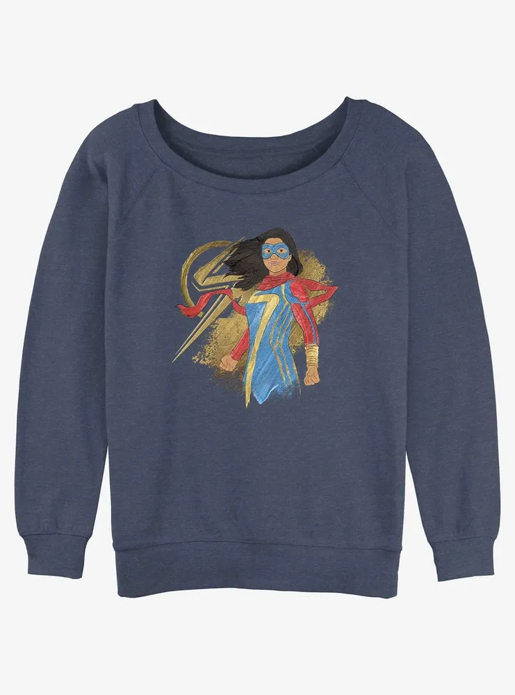 Marvel Ms. Portrait Womens Slouchy Sweatshirt