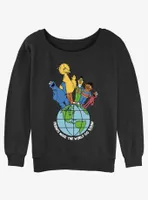 Sesame Street Friends Make The World Womens Slouchy Sweatshirt