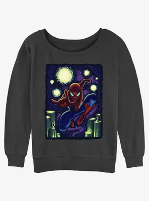 Marvel Spider-Man Starry New York Womens Slouchy Sweatshirt