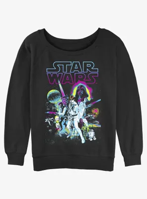 Star Wars Neon Hope Womens Slouchy Sweatshirt