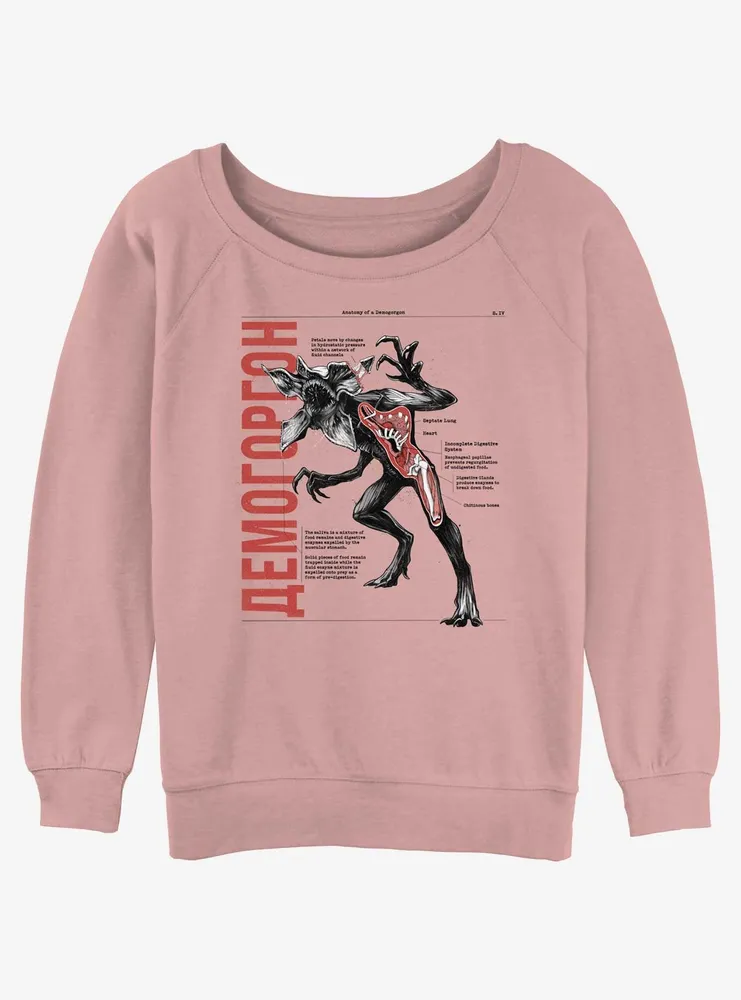 Stranger Things Anatomy of Demogorgon Womens Slouchy Sweatshirt