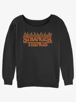 Stranger Things Fire Logo Womens Slouchy Sweatshirt