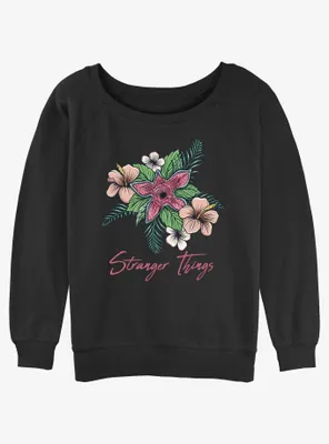 Stranger Things Floral Womens Slouchy Sweatshirt
