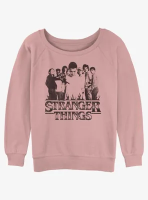 Stranger Things Group Focus Womens Slouchy Sweatshirt