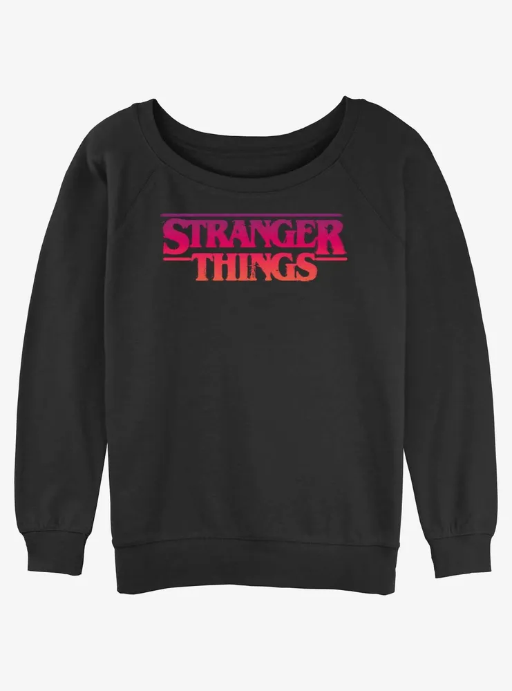 Stranger Things Grunge Logo Womens Slouchy Sweatshirt