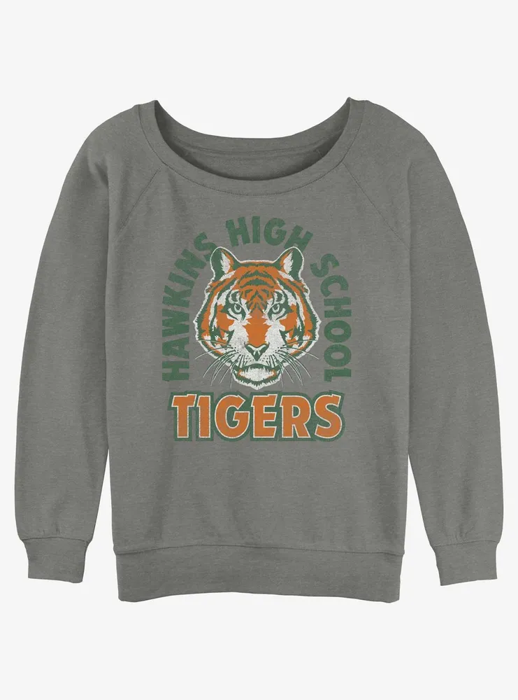 Stranger Things Hawkins High School Tigers Arch Womens Slouchy Sweatshirt