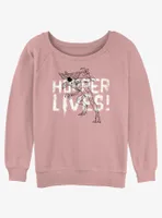 Stranger Things Hopper Lives Womens Slouchy Sweatshirt