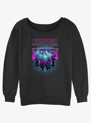 Stranger Things Neon Group Womens Slouchy Sweatshirt