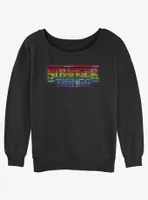 Stranger Things Rainbow Logo Womens Slouchy Sweatshirt