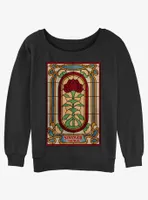 Stranger Things Stained Glass Rose Womens Slouchy Sweatshirt