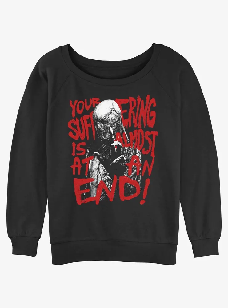 Stranger Things Vecna Suffering At An End Womens Slouchy Sweatshirt