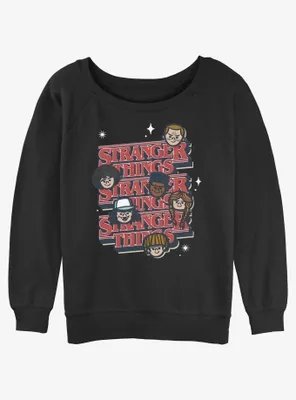Stranger Things Toon Stack Womens Slouchy Sweatshirt