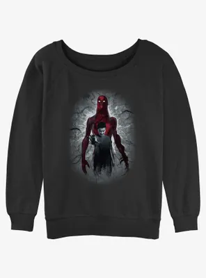 Stranger Things Vecna and Eleven Womens Slouchy Sweatshirt