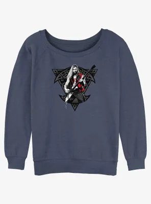 Marvel Thor: Love and Thunder Rocker Viking Womens Slouchy Sweatshirt