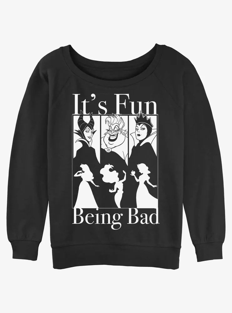 Disney Villains It's Fun Being Bad Womens Slouchy Sweatshirt