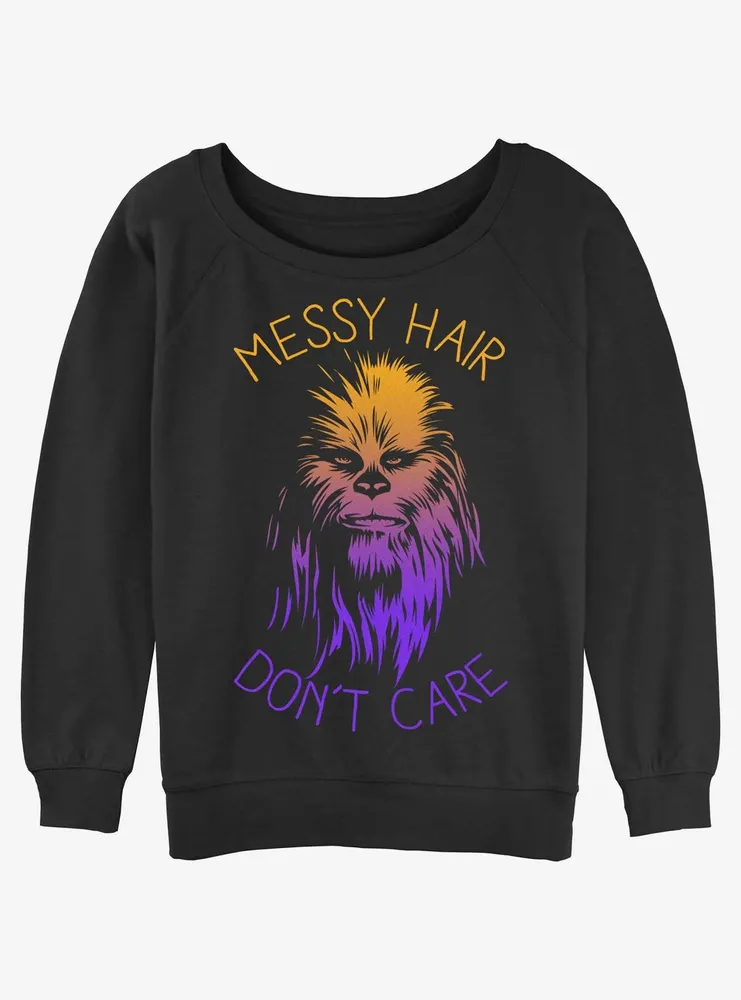 Star Wars Chewie Messy Hair Womens Slouchy Sweatshirt