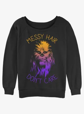 Star Wars Chewie Messy Hair Womens Slouchy Sweatshirt