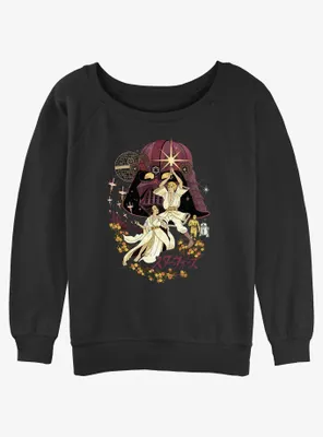 Star Wars Japanese Art Inspired Two Hopes Luke and Leia Womens Slouchy Sweatshirt