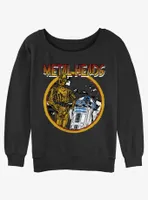 Star Wars Metal Droids C-3PO and R2-D2 Womens Slouchy Sweatshirt