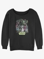 Star Wars Poster Neon Grid Womens Slouchy Sweatshirt