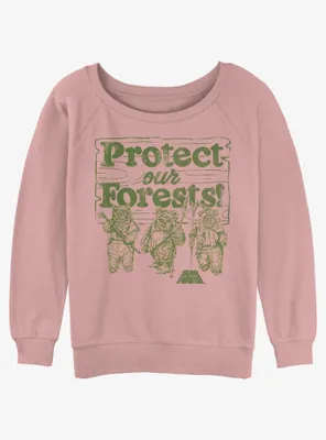 Star Wars Protect Our Forests Womens Slouchy Sweatshirt