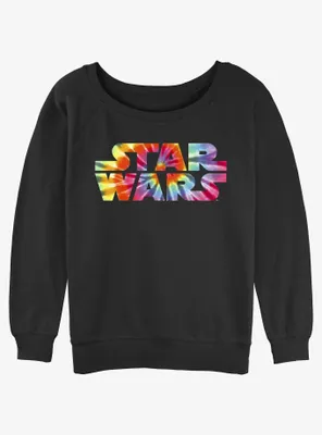 Star Wars Tie Dye Logo Womens Slouchy Sweatshirt
