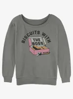 Ted Lasso Biscuit Boss Womens Slouchy Sweatshirt