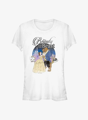 Disney Beauty Beast Vintage Look Poster Girls T-Shirt