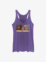 Disney Tangled Pascal Art Mood Girls Raw Edge Tank