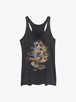 Disney Tangled Whimsical Rapunzel Girls Raw Edge Tank