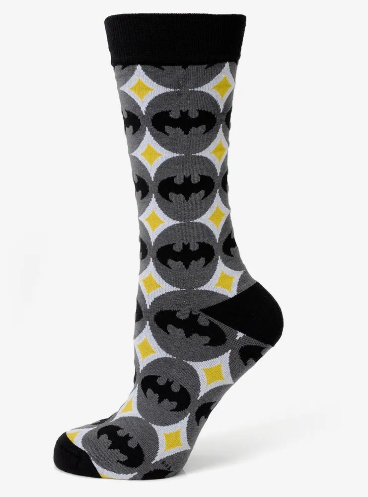 DC Comics Batman Circle Gray Black Men's Socks