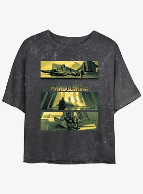 Star Wars The Mandalorian Bo-Katan's Castle On Kalevala Mineral Wash Girls Crop T-Shirt