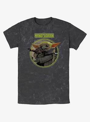 Star Wars The Mandalorian Grogu Hugging An Anzellan Mineral Wash T-Shirt Hot Topic Web Exclusive