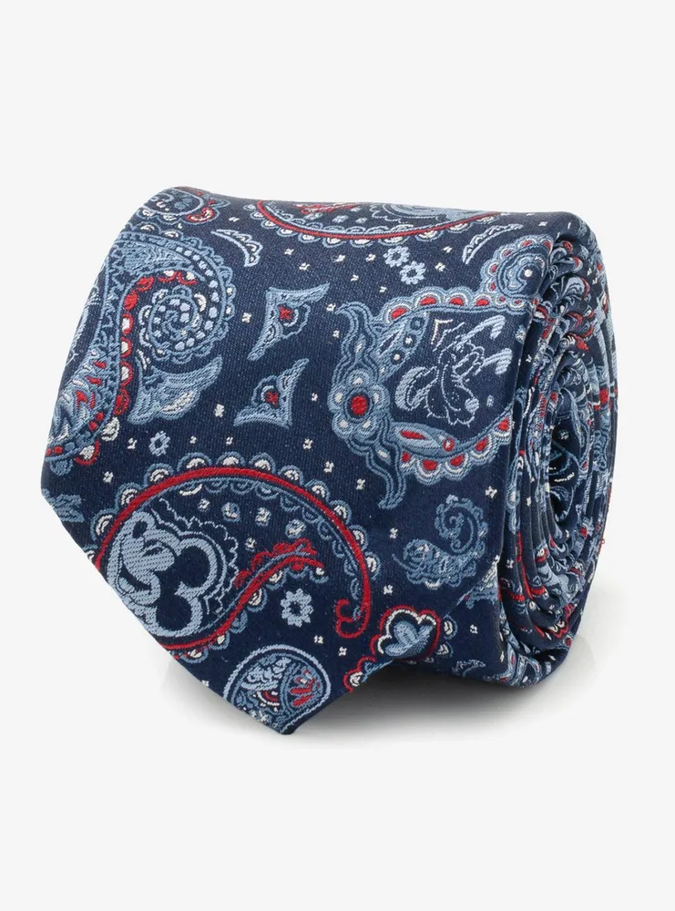 Disney Mickey Mouse And Friends Paisley Blue Multi Men's Tie