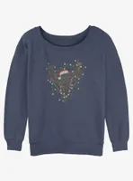 Star Wars Chewie Christmas Lights Womens Slouchy Sweatshirt