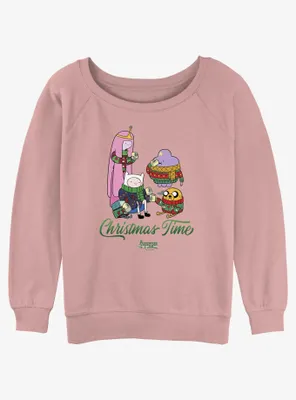 Adventure Time Christmas Friends Womens Slouchy Sweatshirt