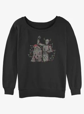 Star Wars Holiday Droids R2-D2 and C-3PO Womens Slouchy Sweatshirt