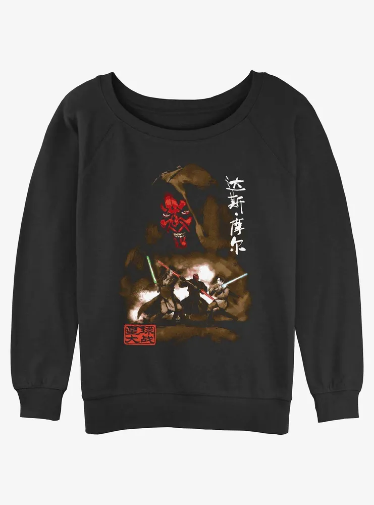 Star Wars Maul Battle Womens Slouchy Sweatshirt