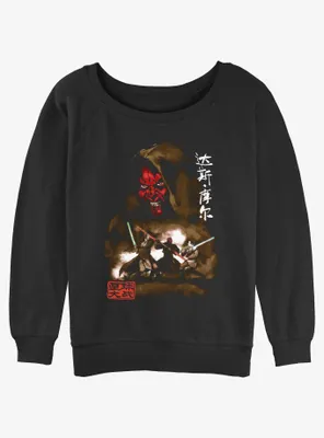 Star Wars Maul Battle Womens Slouchy Sweatshirt