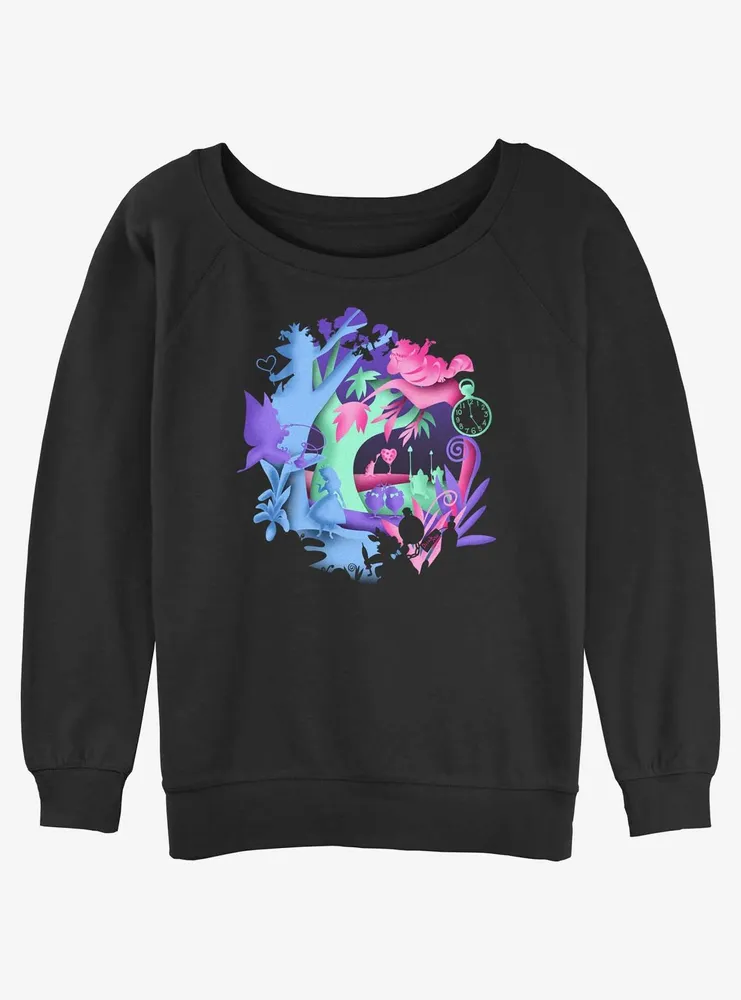 Disney Alice Wonderland Chaos Womens Slouchy Sweatshirt