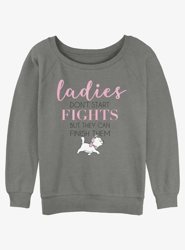 Disney The Aristocats Ladies Finish Fights Womens Slouchy Sweatshirt