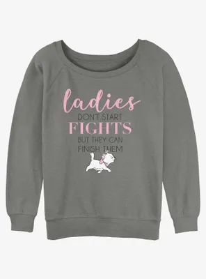 Disney The Aristocats Ladies Finish Fights Womens Slouchy Sweatshirt