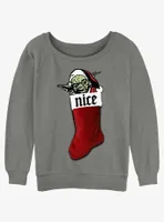 Star Wars Yoda Stocking Womens Slouchy Sweatshirt